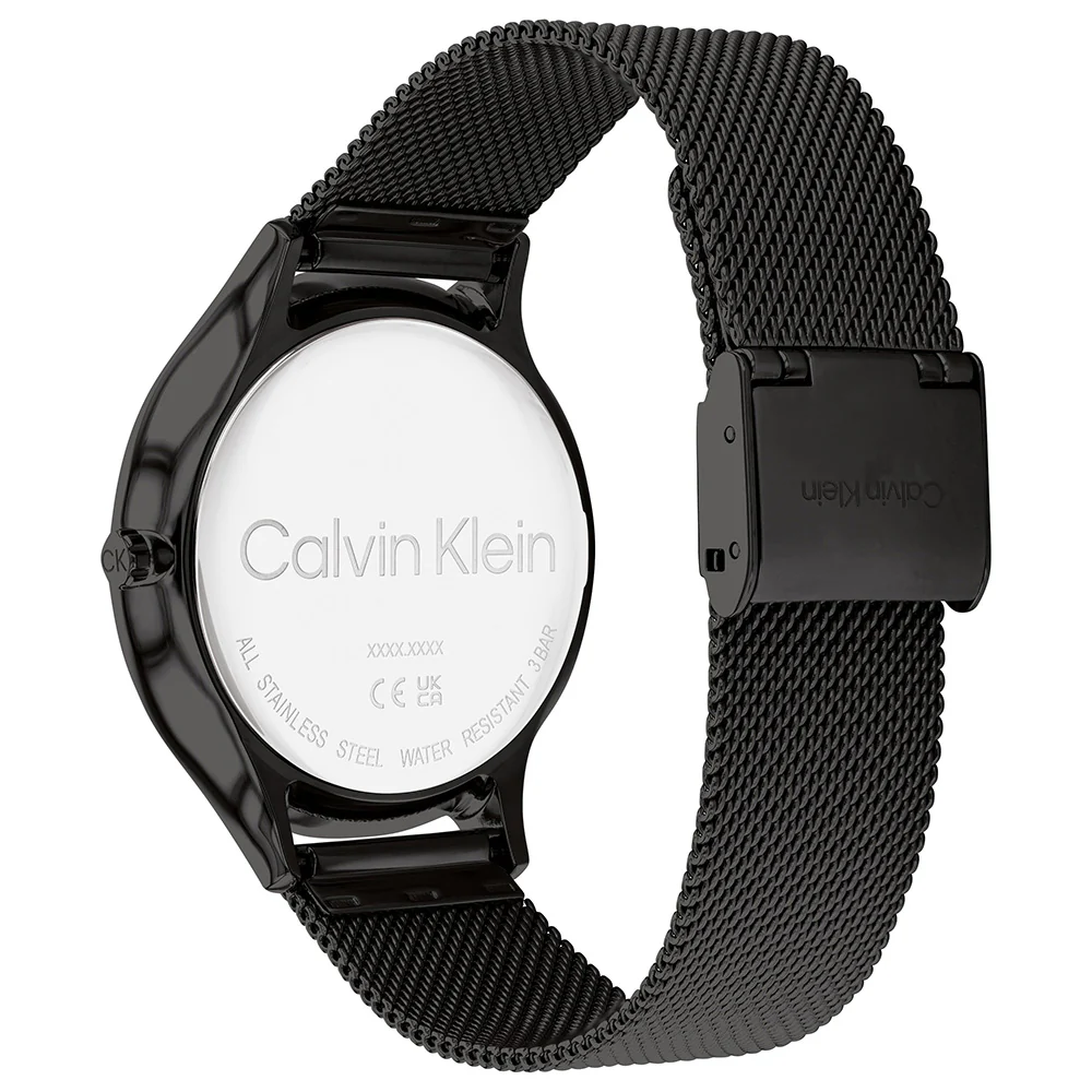 Calvin Klein 25200004 Timeless Black Mesh Womens Watch - Image 3