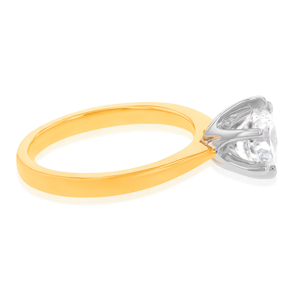 Certified Luminesce Lab Grown 1.5 Carat Solitaire Ring in 18ct Yellow Gold - Image 2
