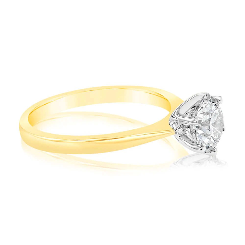 Certified Luminesce Lab Grown 1 Carat Solitaire Ring in 18ct Yellow Gold - Image 2