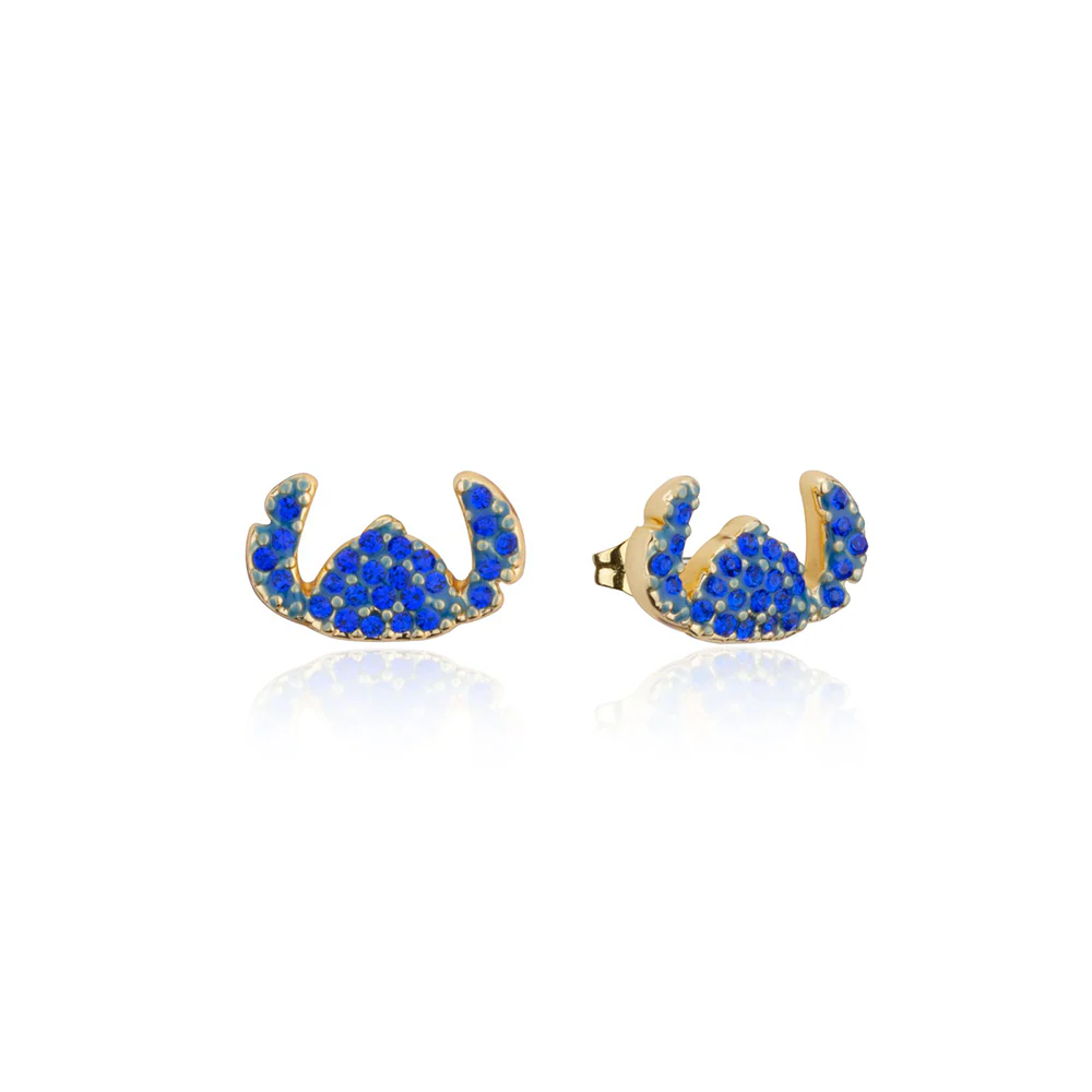 Couture Kingdom Disney Crystal Stitch Yellow Gold Plated Stainless Steel Stud Earrings