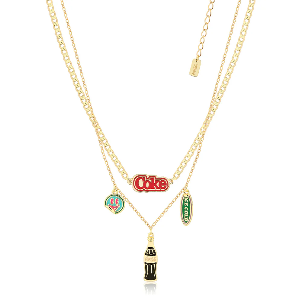 Couture Kingdom Disney Gold Plated Stainless Steel Ice Cold Coke Double Layer Charm 40+7cm Chain