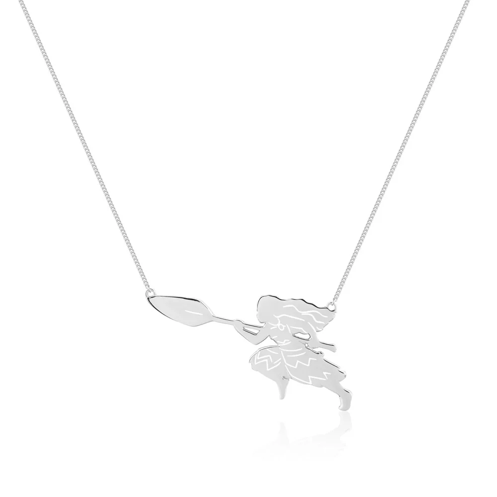 Couture Kingdom Disney Princess Rhodium Plated Moana Pendant with 40cm Chain