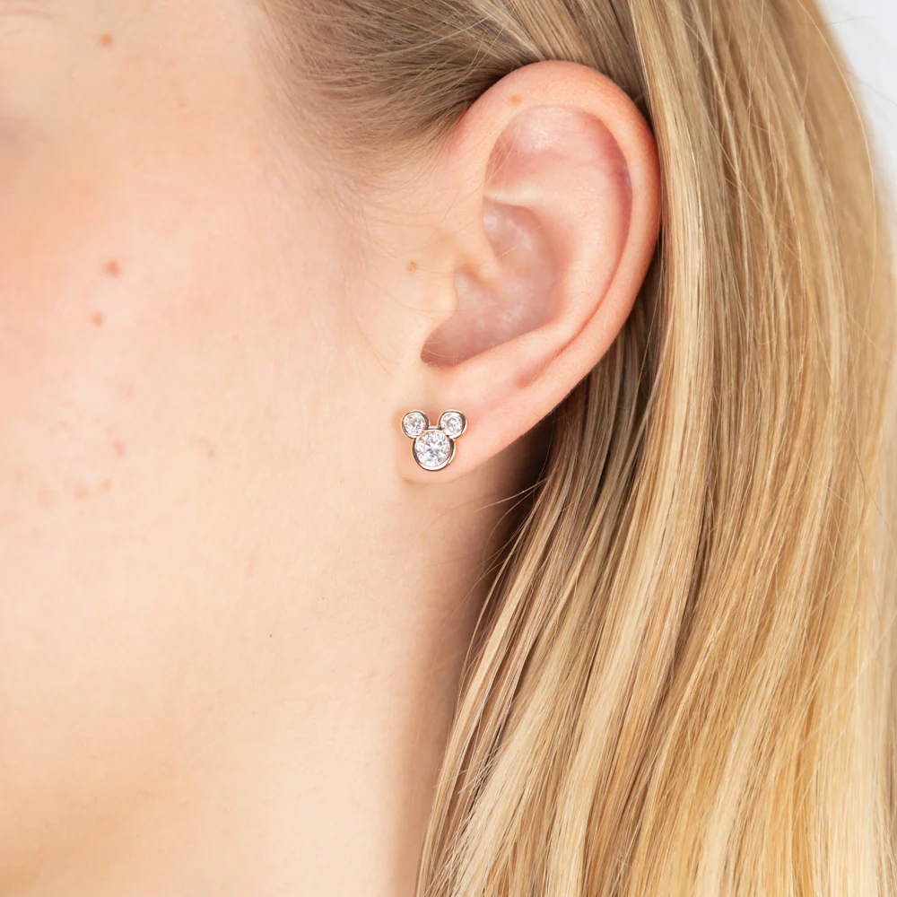 Couture Kingdom Disney Rose Gold Plated Mickey Mouse Crystal Stud Earrings - Image 2