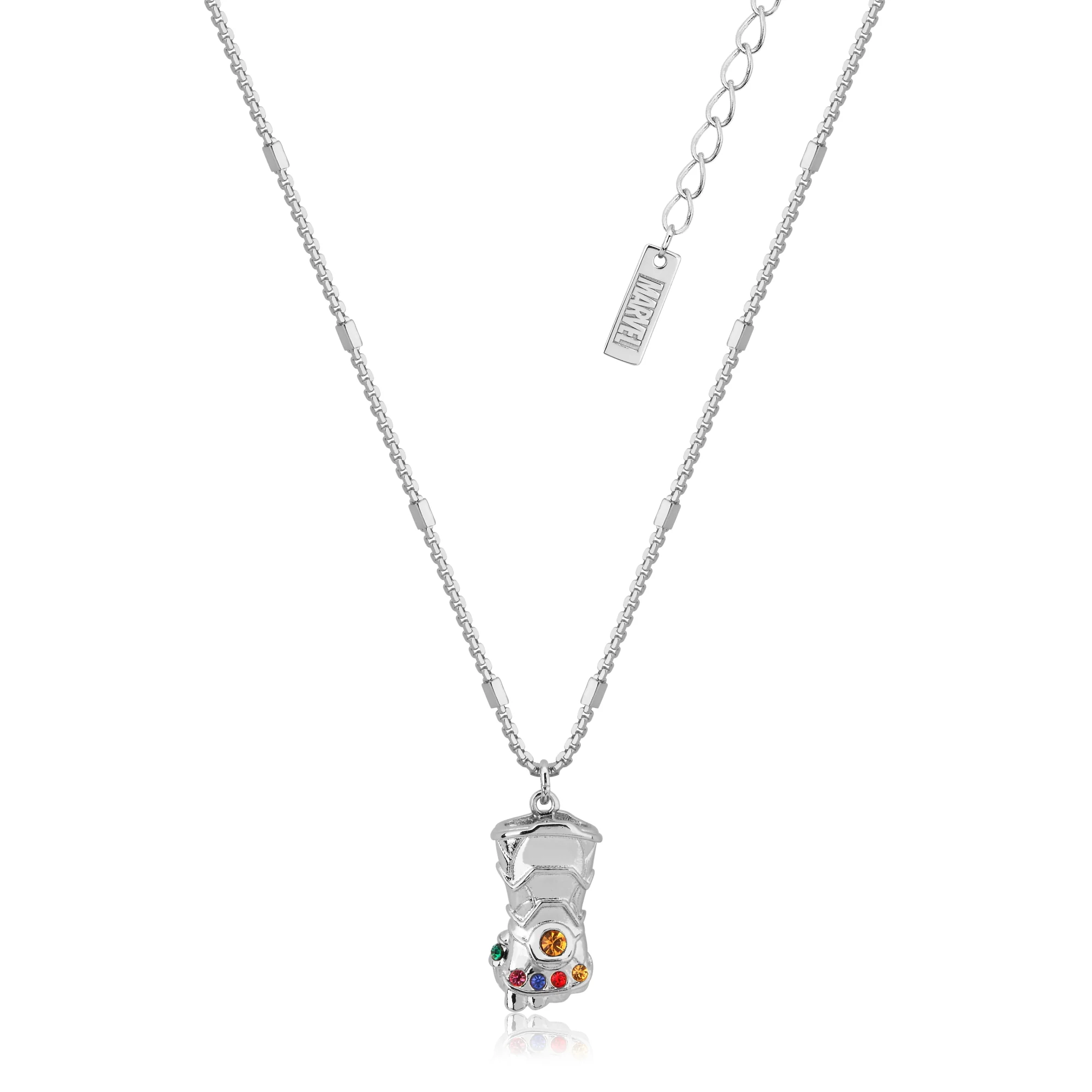 Couture Kingdom Disney Stainless Steel 14ct White Gold Plated Infinity Gauntlet Pendant On 45cm Chain