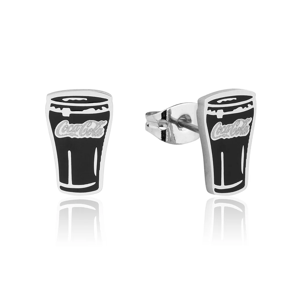 Couture Kingdom Disney Stainless Steel ECC Coca Cola Glass 11mm Stud Earrings