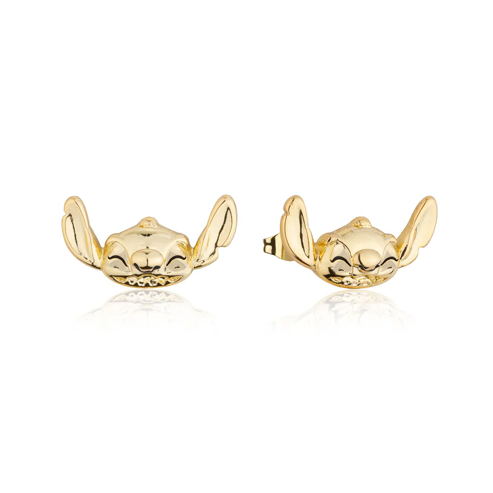 Couture Kingdom Disney Stitch Grin Yellow Gold Plated Stainless Steel Stud Earrings