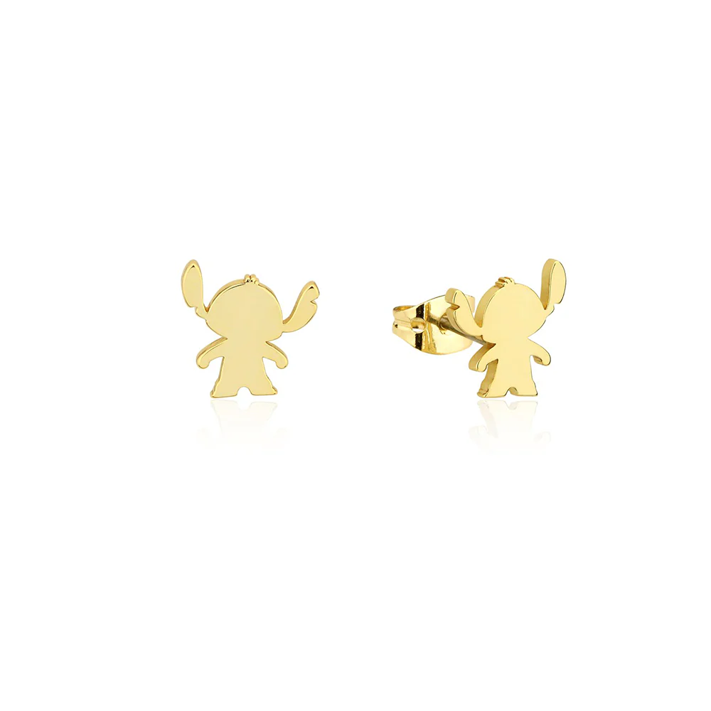 Couture Kingdom Disney Stitch Ohana Yellow Gold Plated Stainless Steel Stud Earrings
