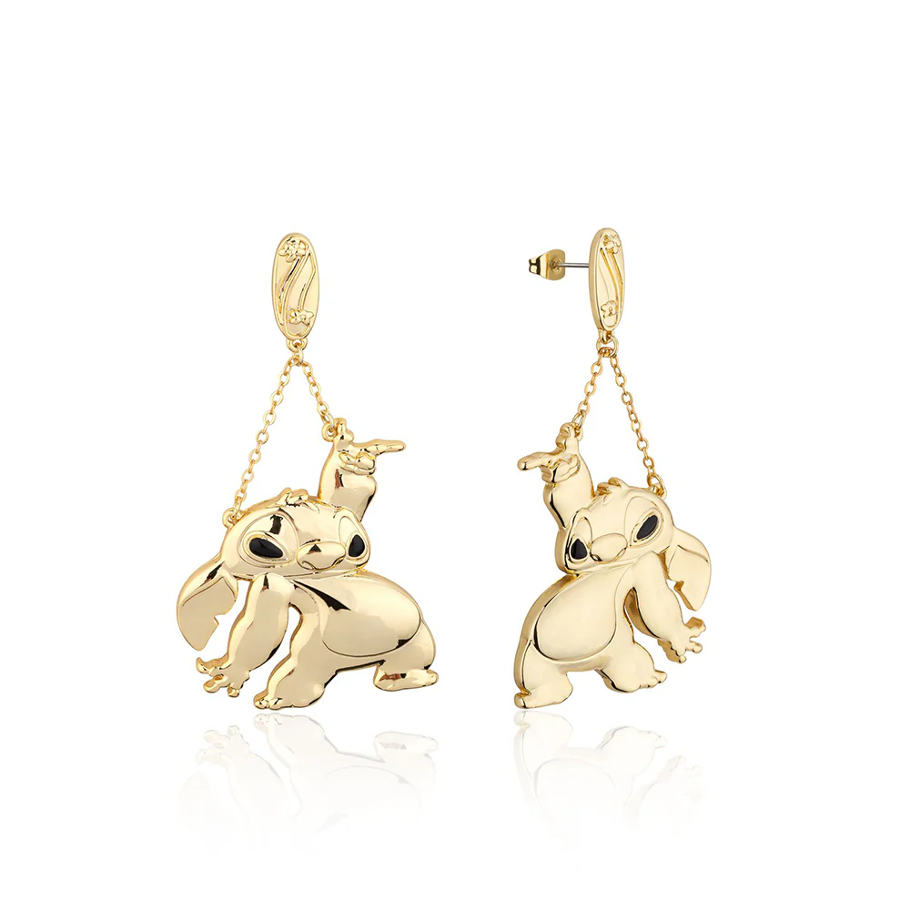 Couture Kingdom Disney Stitch Yellow Gold Plated Stainless Steel Drop Earrings