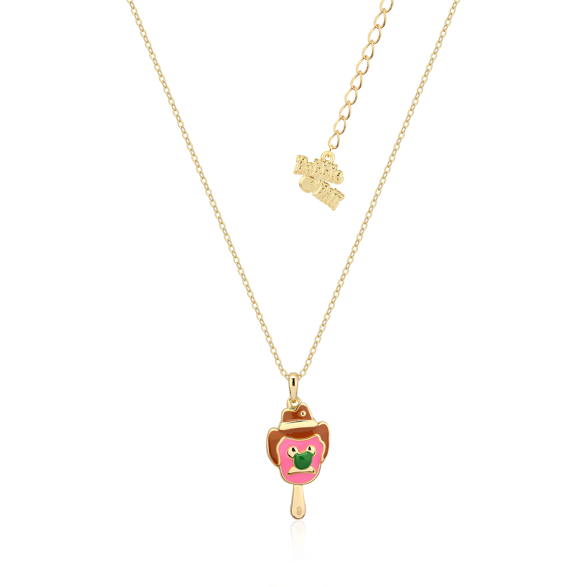 Couture Kingdom Disney Streets Bubble O'Bill Gold Plated Stainless Steel Enamel Pendant on 45+7cm Curb Chain