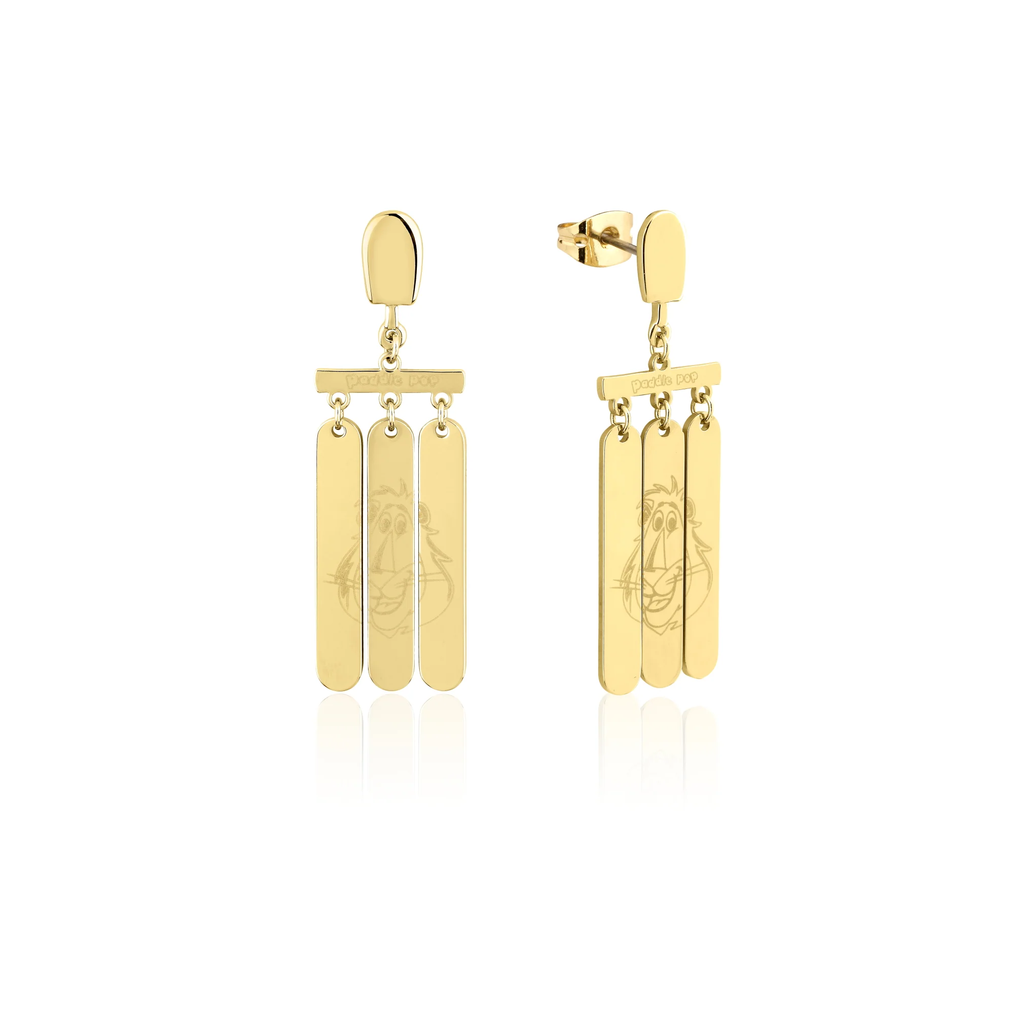 Couture Kingdom Disney Streets Paddle Pop Gold Plated Stainless Steel Lick A Prize Drop Earrings