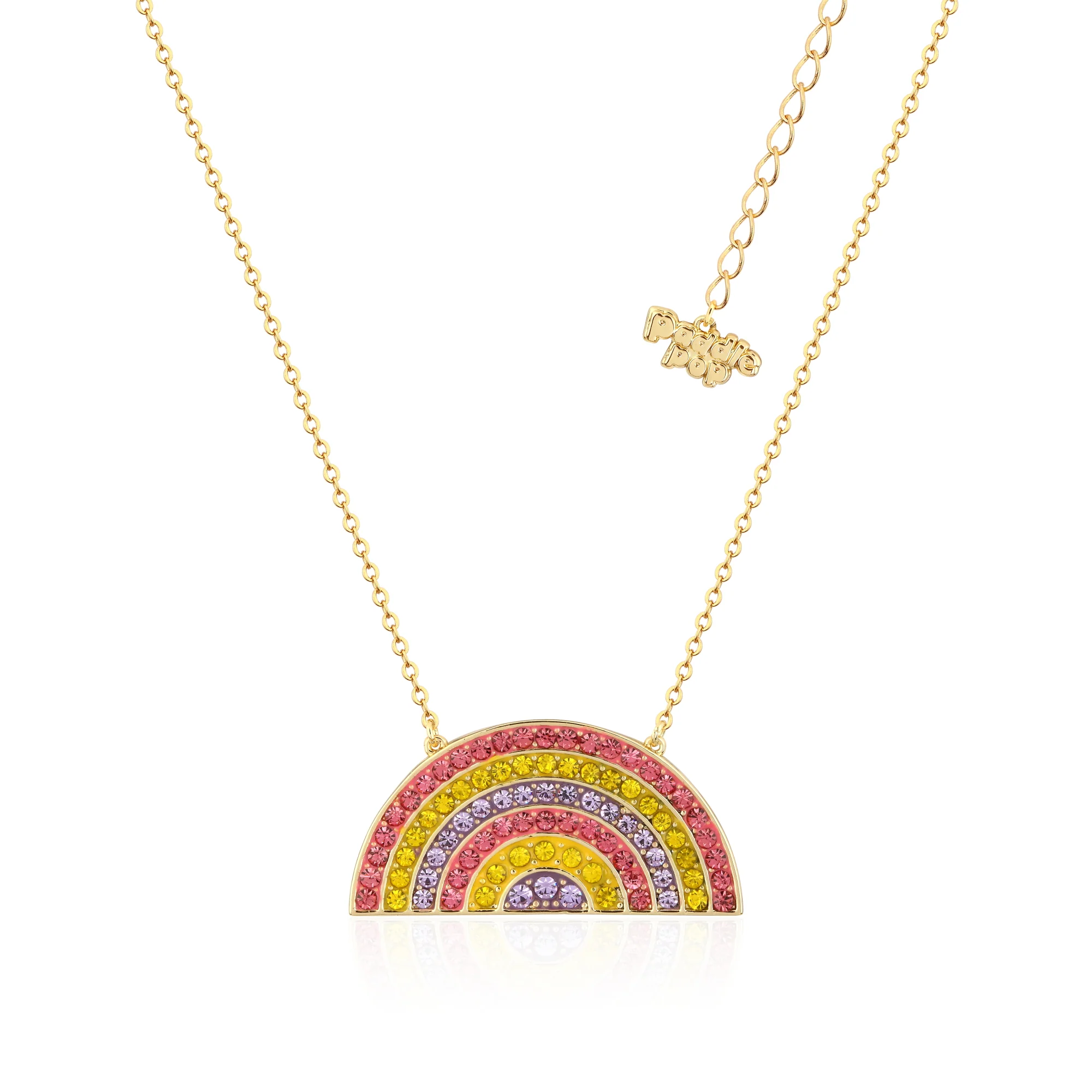Couture Kingdom Disney Streets Paddle Pop Gold Plated Stainless Steel Rainbow Crystal 45+7cm Chain