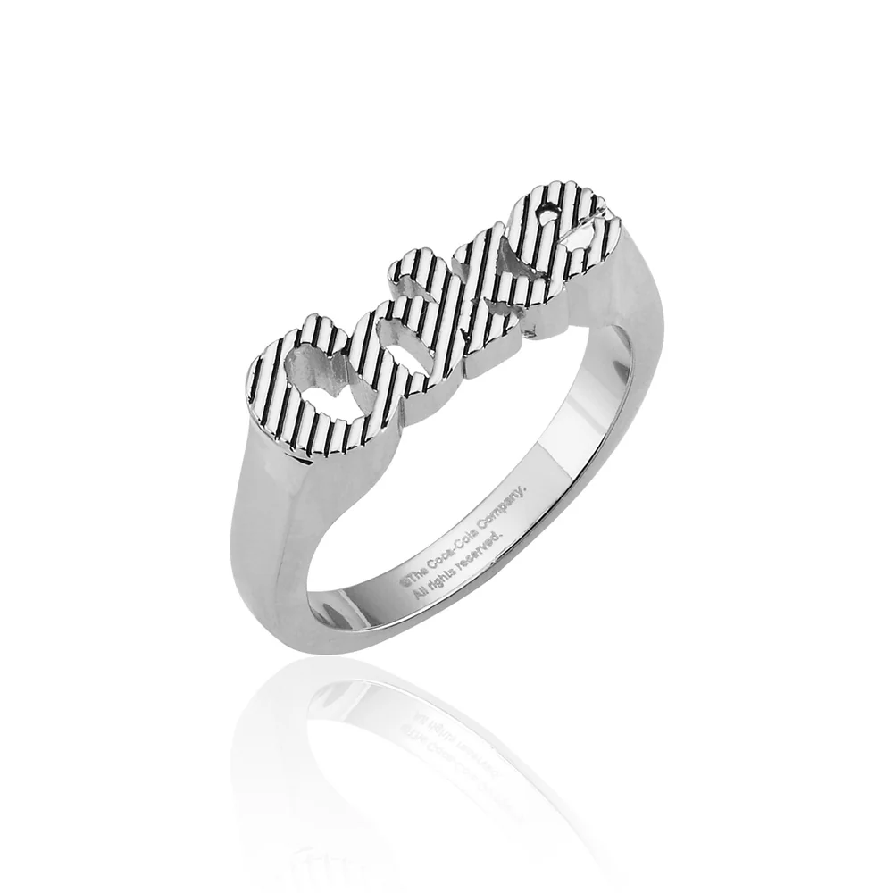 Couture Kingdom Disney White Gold Plated Stainless Steel Coke Ring Size "N"