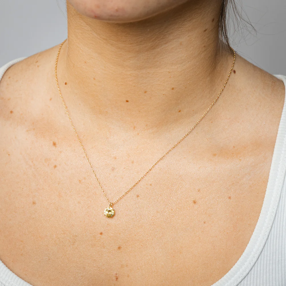 Created Citrine Pendant in 14ct Yellow Gold on Gold Plated Chain - Image 2