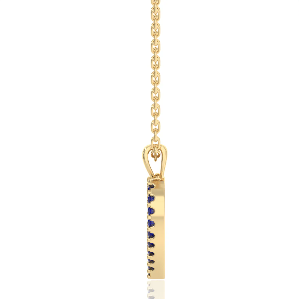 Created Sapphire Open Heart Pendant in 9ct White Gold - Image 2
