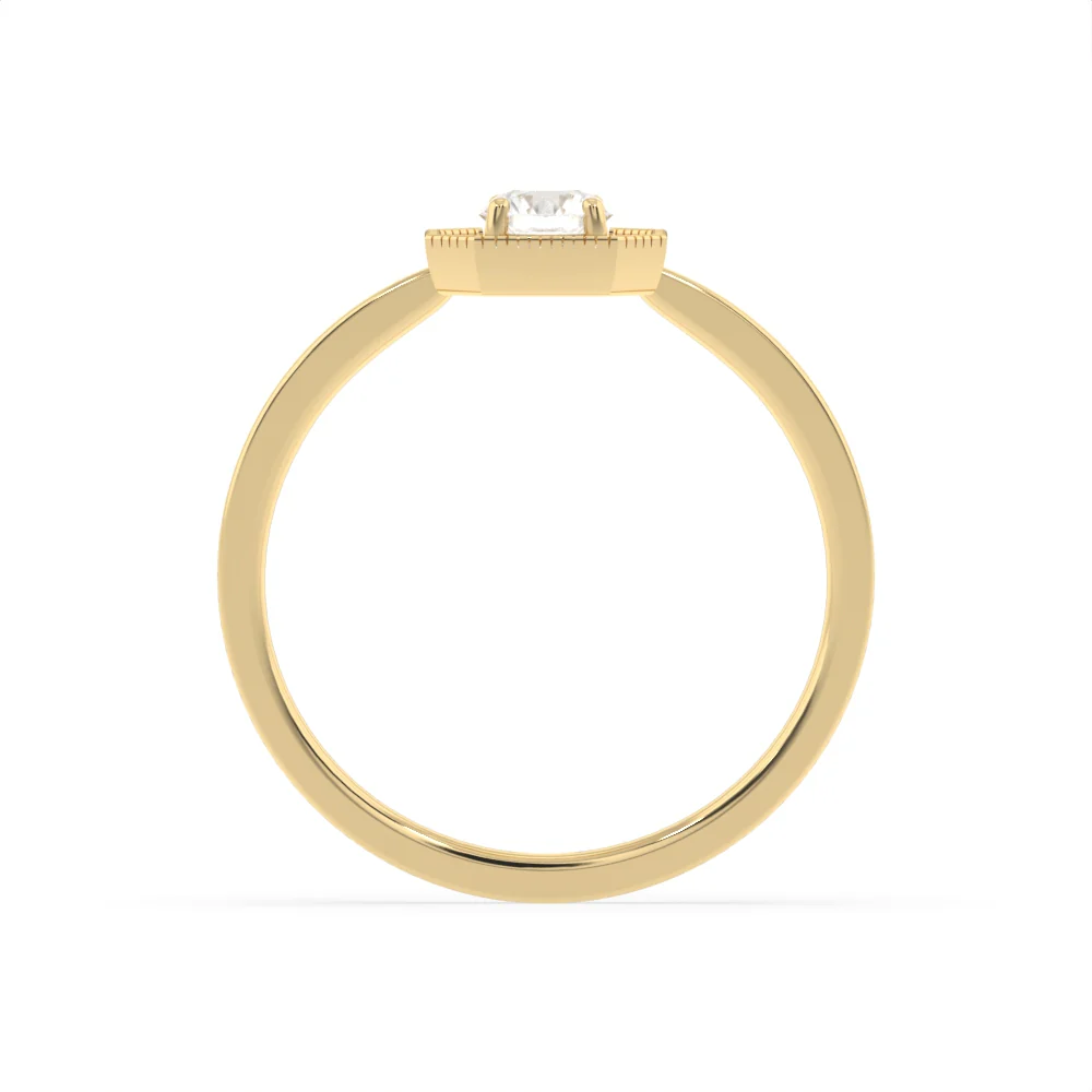 Created White Topaz and Diamond Ring in 9ct Yellow Gold - Image 3