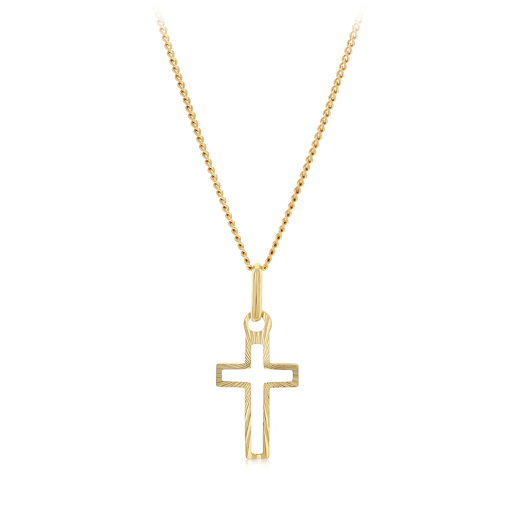 Cross Cutout Pendant in 9ct Yellow Gold