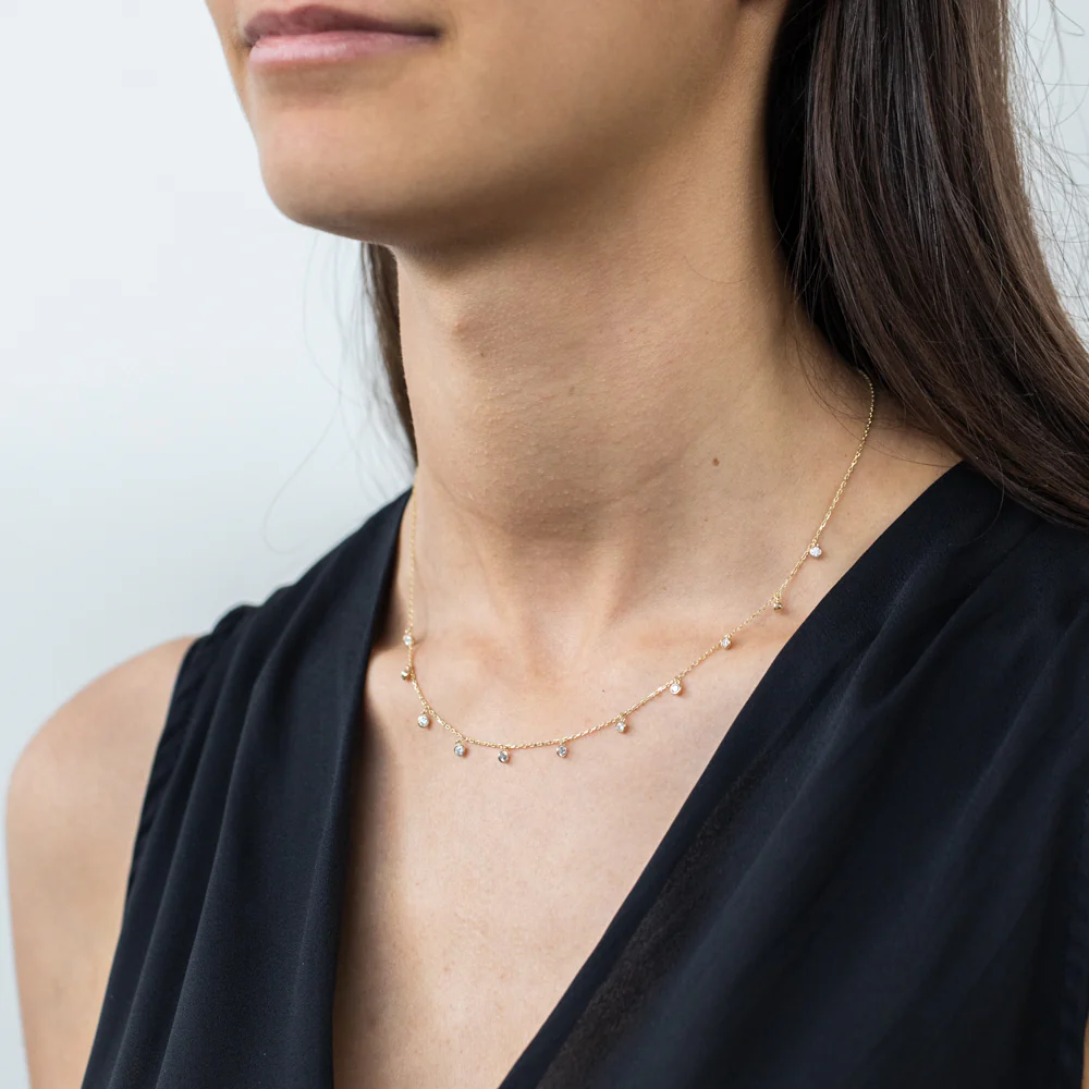 Cubic Zirconia 38-40cm Adjustable Necklace in 9ct Yellow Gold - Image 3