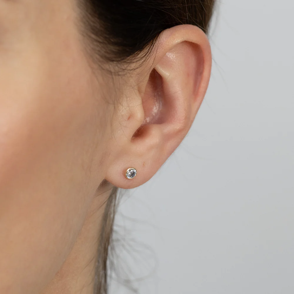 Cubic Zirconia 4mm Stud Earrings in 9ct Yellow Gold - Image 2