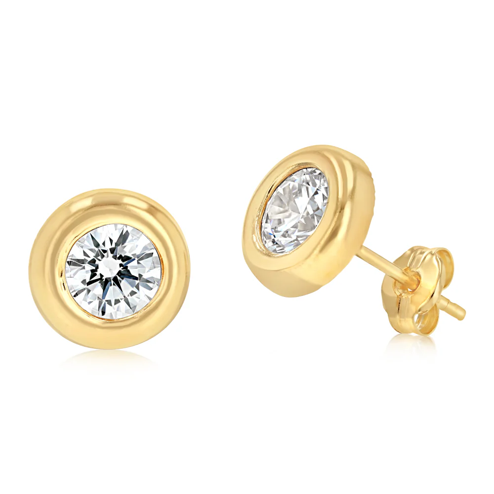 Cubic Zirconia 5mm Stud Earrings in 9ct Yellow Gold