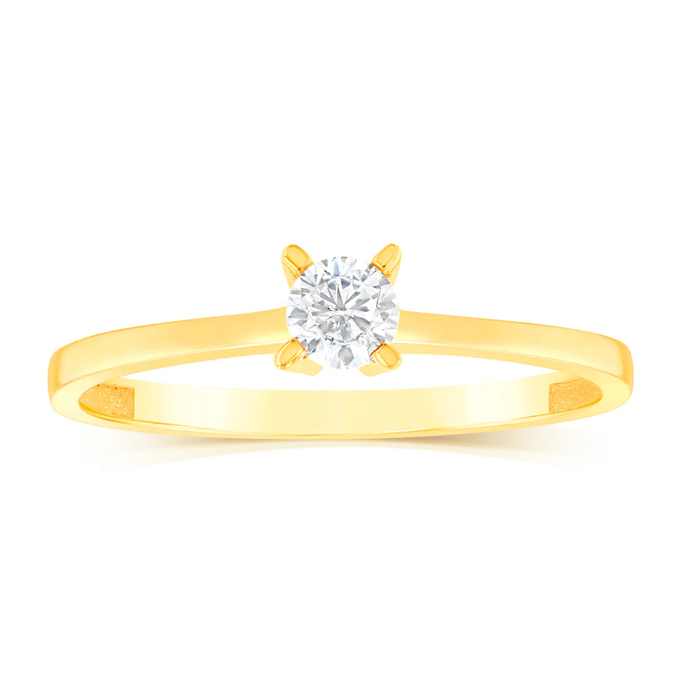 Cubic Zirconia Cocktail Ring in 9ct Yellow Gold