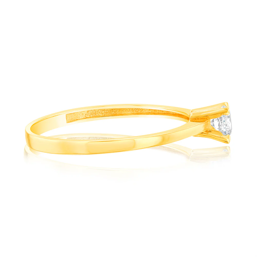 Cubic Zirconia Cocktail Ring in 9ct Yellow Gold - Image 2