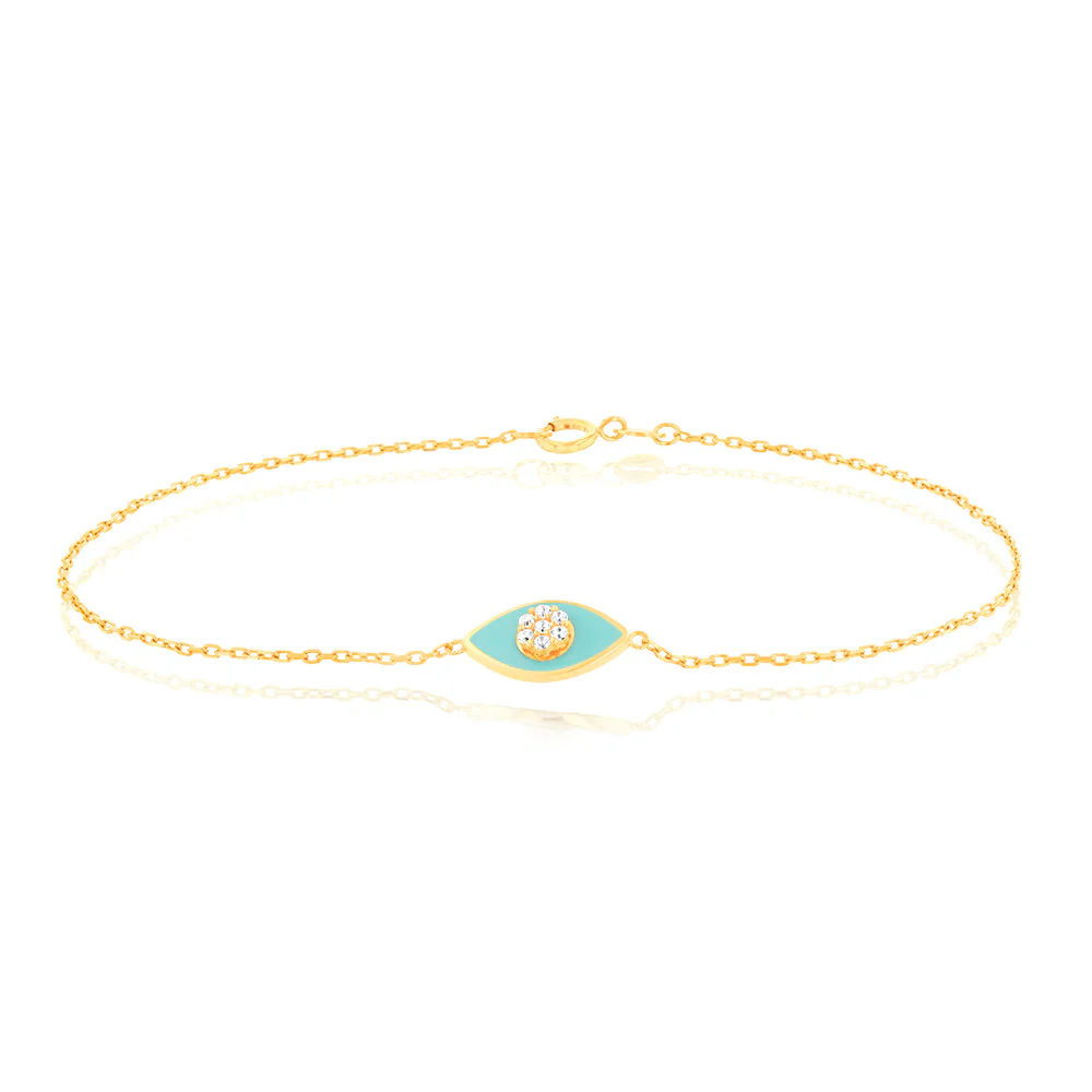 Cubic Zirconia Fancy Bracelet in  9ct Yellow Gold