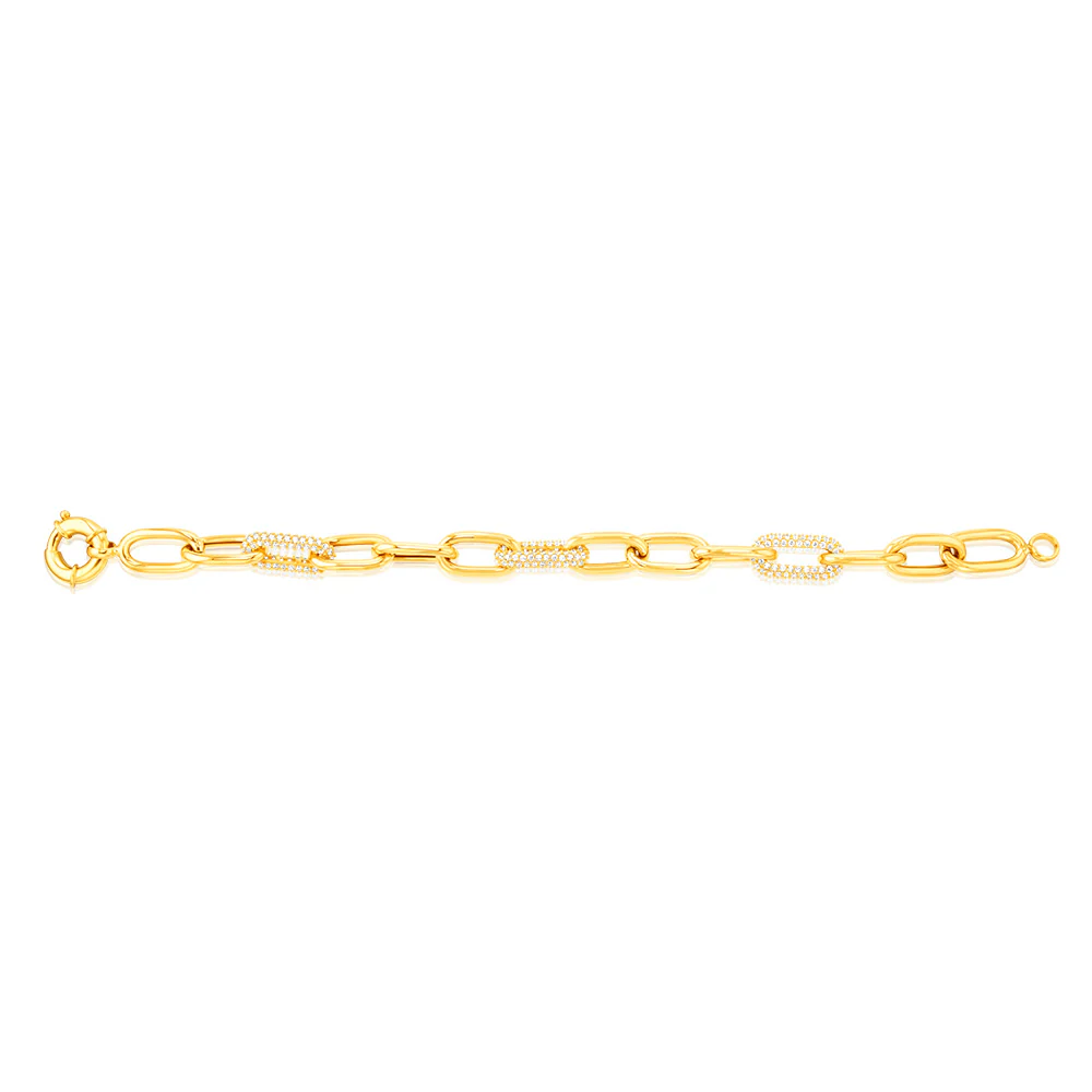 Cubic Zirconia Fancy Bracelet in 9ct Yellow Gold - Image 2