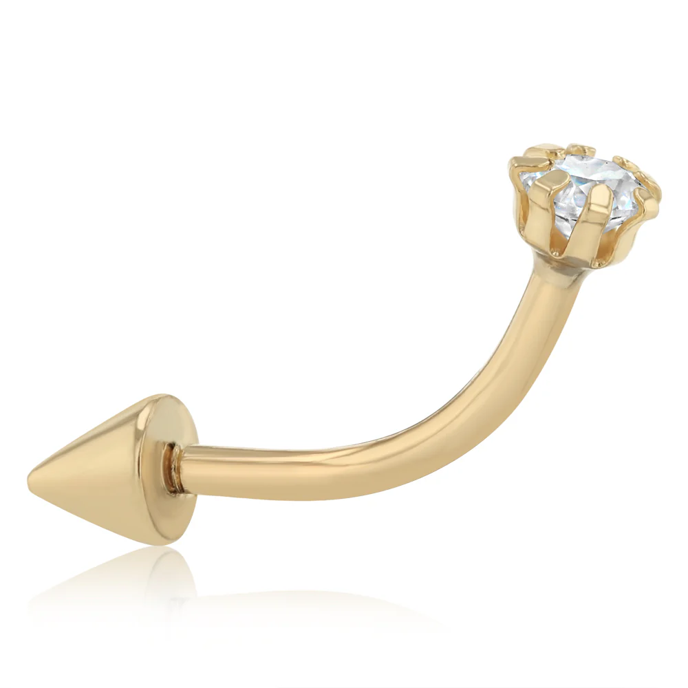 Cubic Zirconia Nose Piercing in 9ct Yellow Gold - Image 2