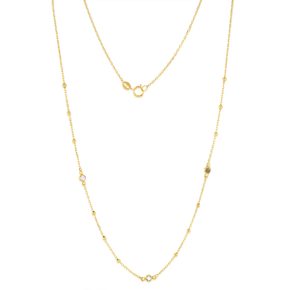 Cubic Zirconia on Adjustable 45cm Necklace in 9ct Yellow Gold