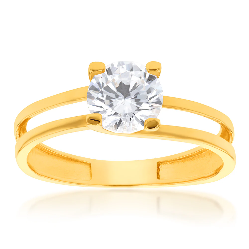 Cubic Zirconia Ring in 9ct Yellow Gold