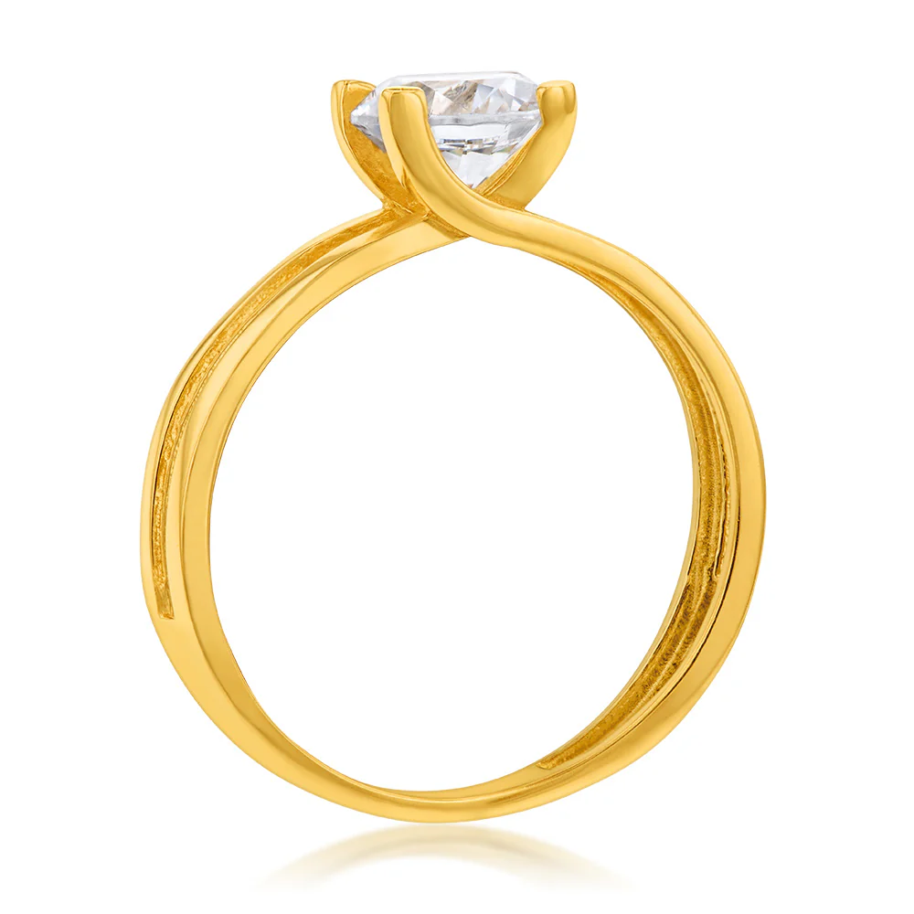 Cubic Zirconia Ring in 9ct Yellow Gold - Image 2