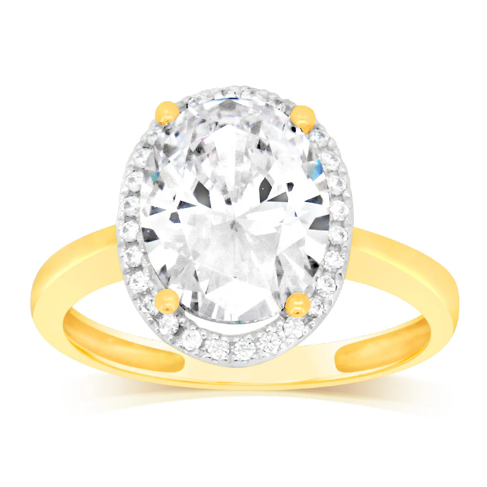 Cubic Zirconia Ring in 9ct Yellow Gold - Image 2