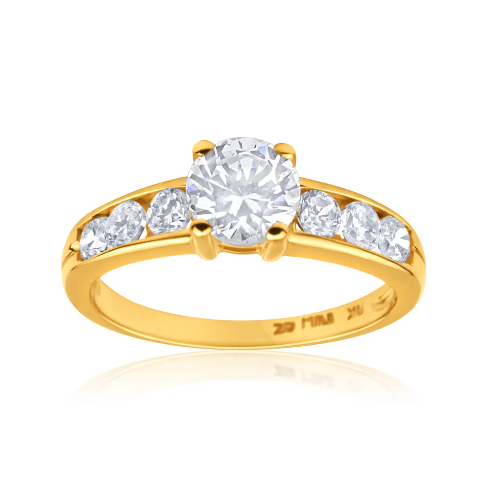 Cubic Zirconia Ring in 9ct Yellow Gold
