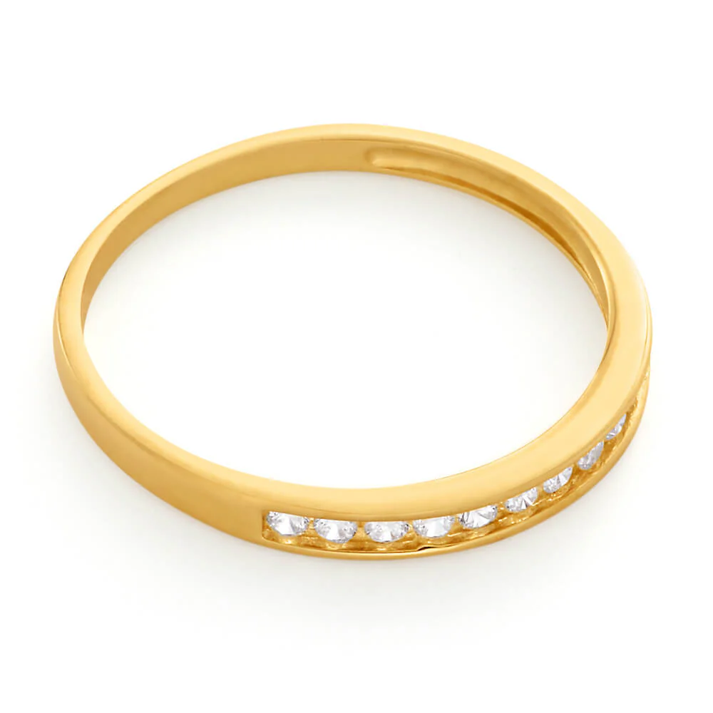 Cubic Zirconia Ring in 9ct Yellow Gold - Image 2