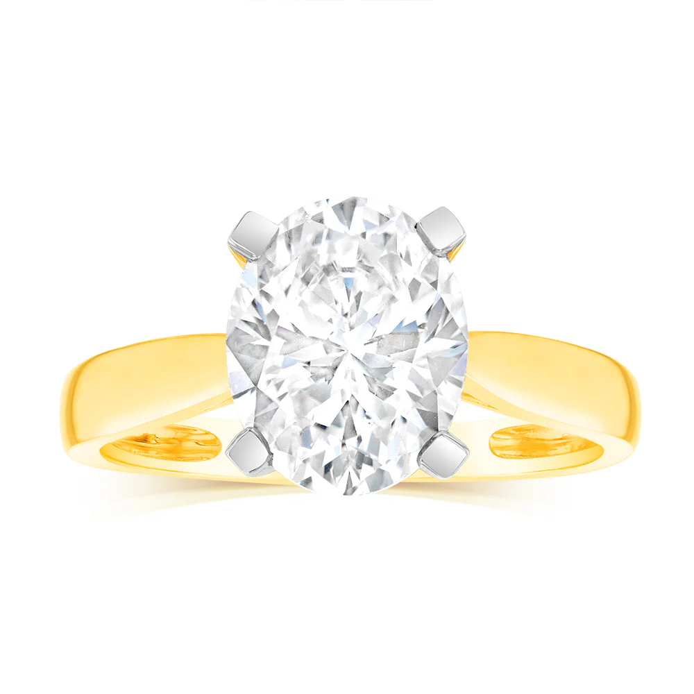 Cubic Zirconian with 2.00ct Diamond Equivalent Zirconia Solitaire Ring 9ct Yellow Gold