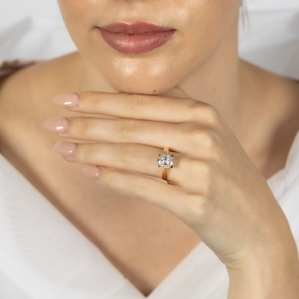 Cubic Zirconian with 2.00ct Diamond Equivalent Zirconia Solitaire Ring 9ct Yellow Gold - Image 3