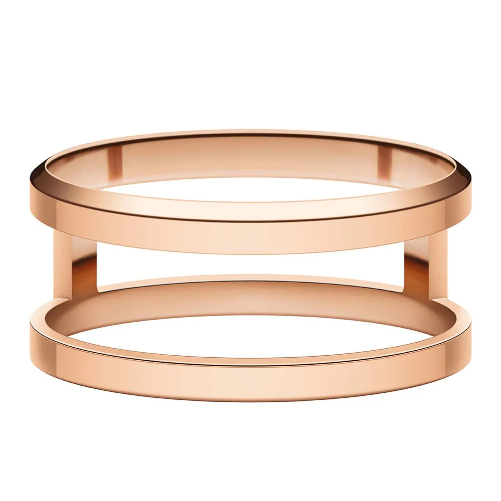 Daniel Wellington Rose Gold Plated Stainless Steel Elan Dual Ring Size "N" - Image 2