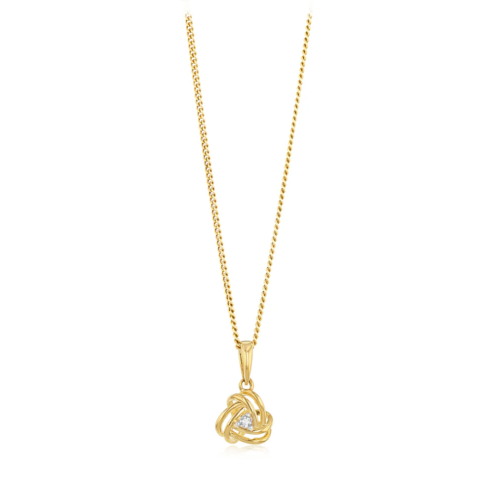 Diamond Pendant in 9ct Yellow Gold