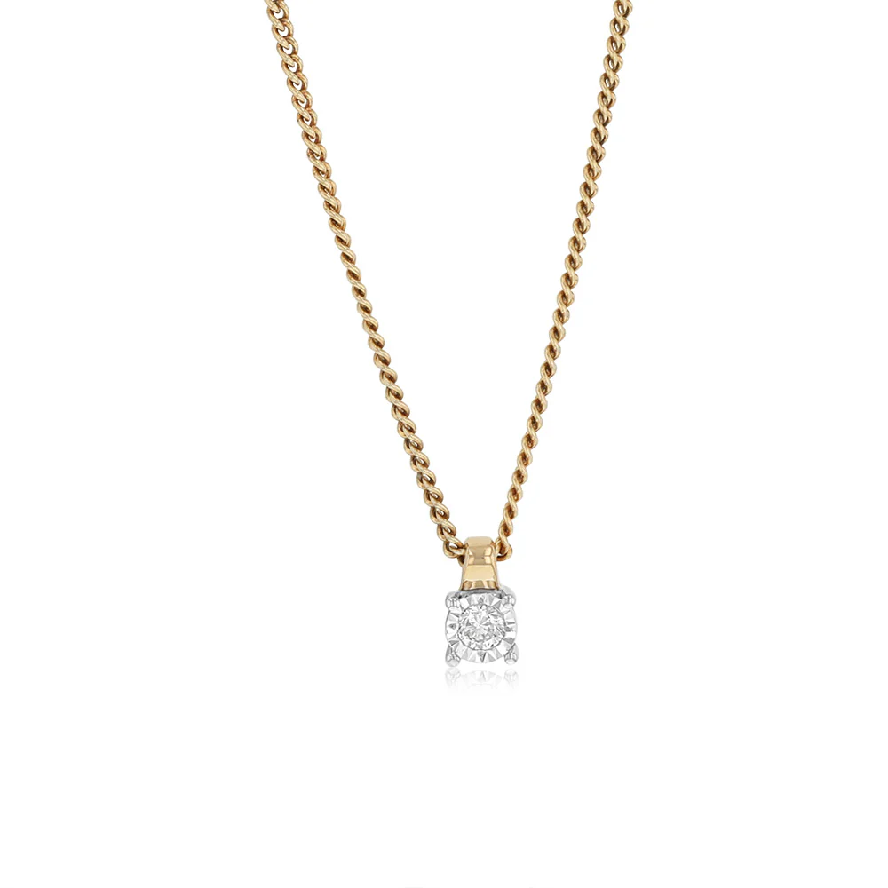 Diamond Pendant in 9ct Yellow Gold