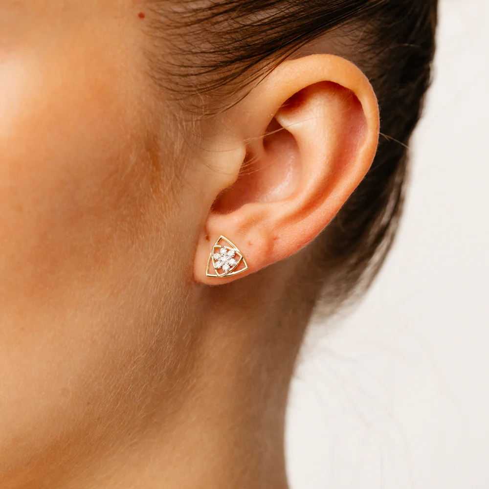 Diamond Stud Earrings in 9ct Yellow Gold - Image 2