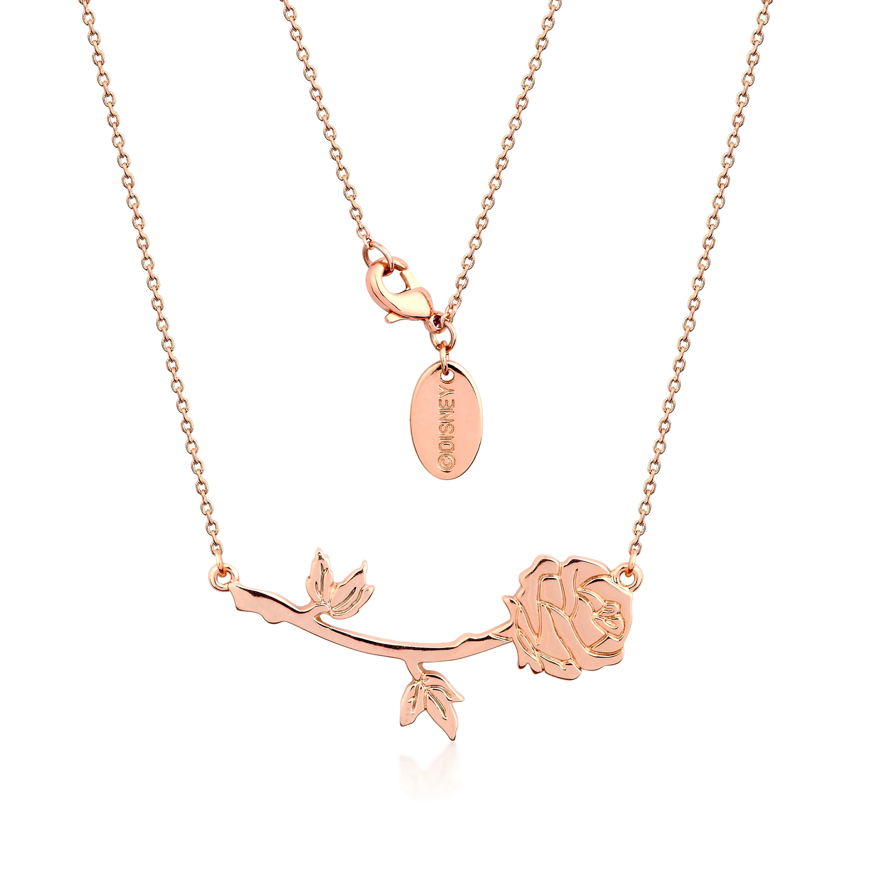 DISNEY Beauty and the Beast Enchanted Rose Necklace