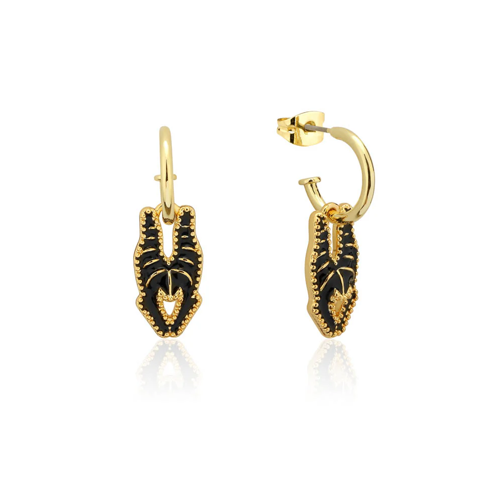Disney Gold Plated Stainless Steel Maleficent Mini hoop Earrings