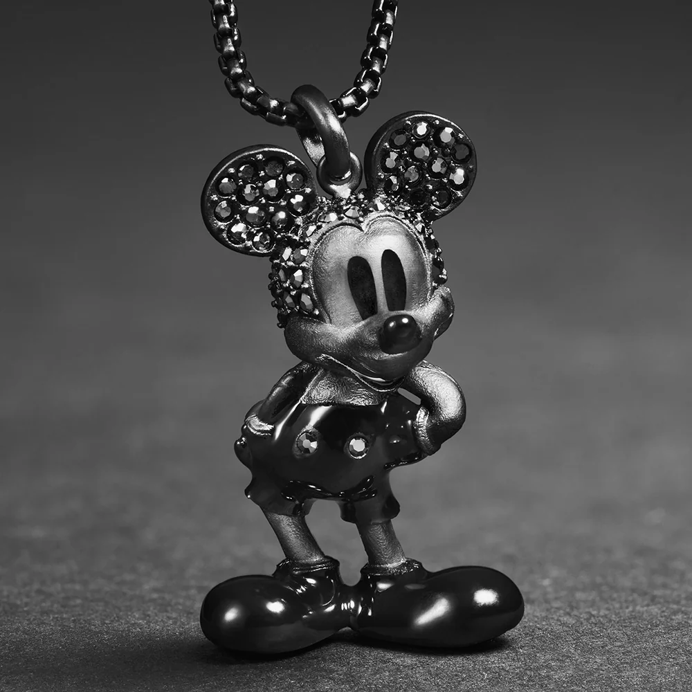 Disney Mickey Mouse Black Plated Stainless Steel 3D Pendant on Chain 100th Disney Anniversary - Image 11