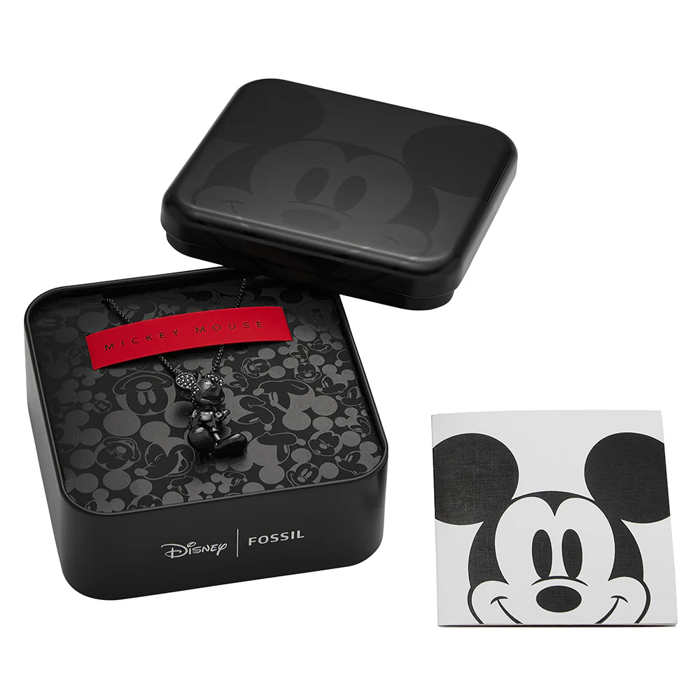 Disney Mickey Mouse Black Plated Stainless Steel 3D Pendant on Chain 100th Disney Anniversary - Image 5