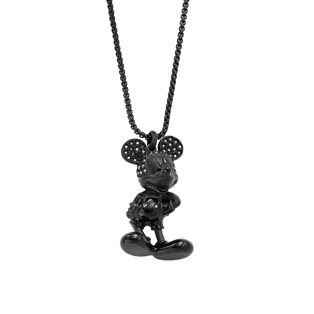Disney Mickey Mouse Black Plated Stainless Steel 3D Pendant on Chain 100th Disney Anniversary - Image 6