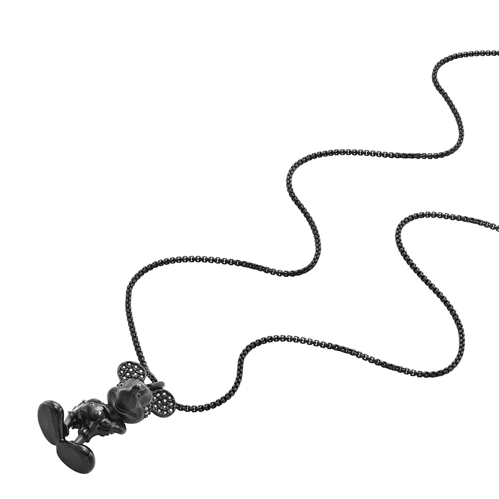 Disney Mickey Mouse Black Plated Stainless Steel 3D Pendant on Chain 100th Disney Anniversary - Image 7