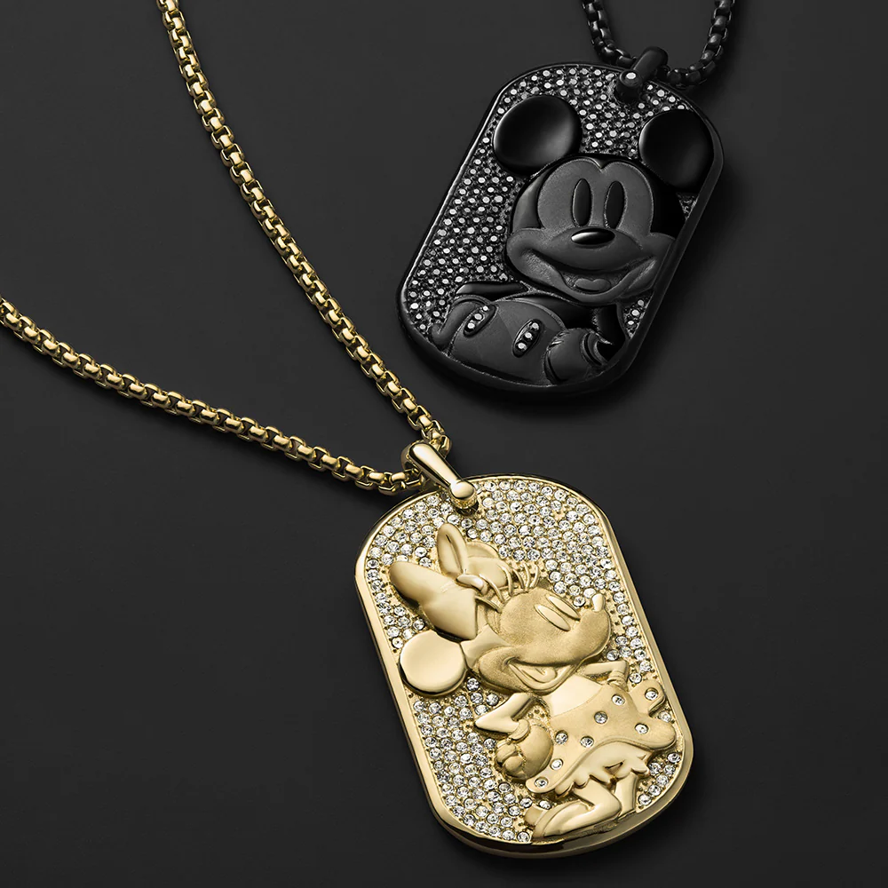 Disney Mickey Mouse Black Tone Stainless Steel Dog Tag Pendant On Chain 100th Disney Anniversary - Image 15