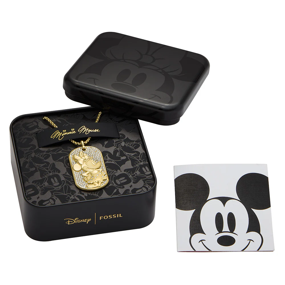 Disney Minnie Mouse Glass Crystal Pave Glitz Dogtag Pendant On Chain 100th Disney Anniversary - Image 15