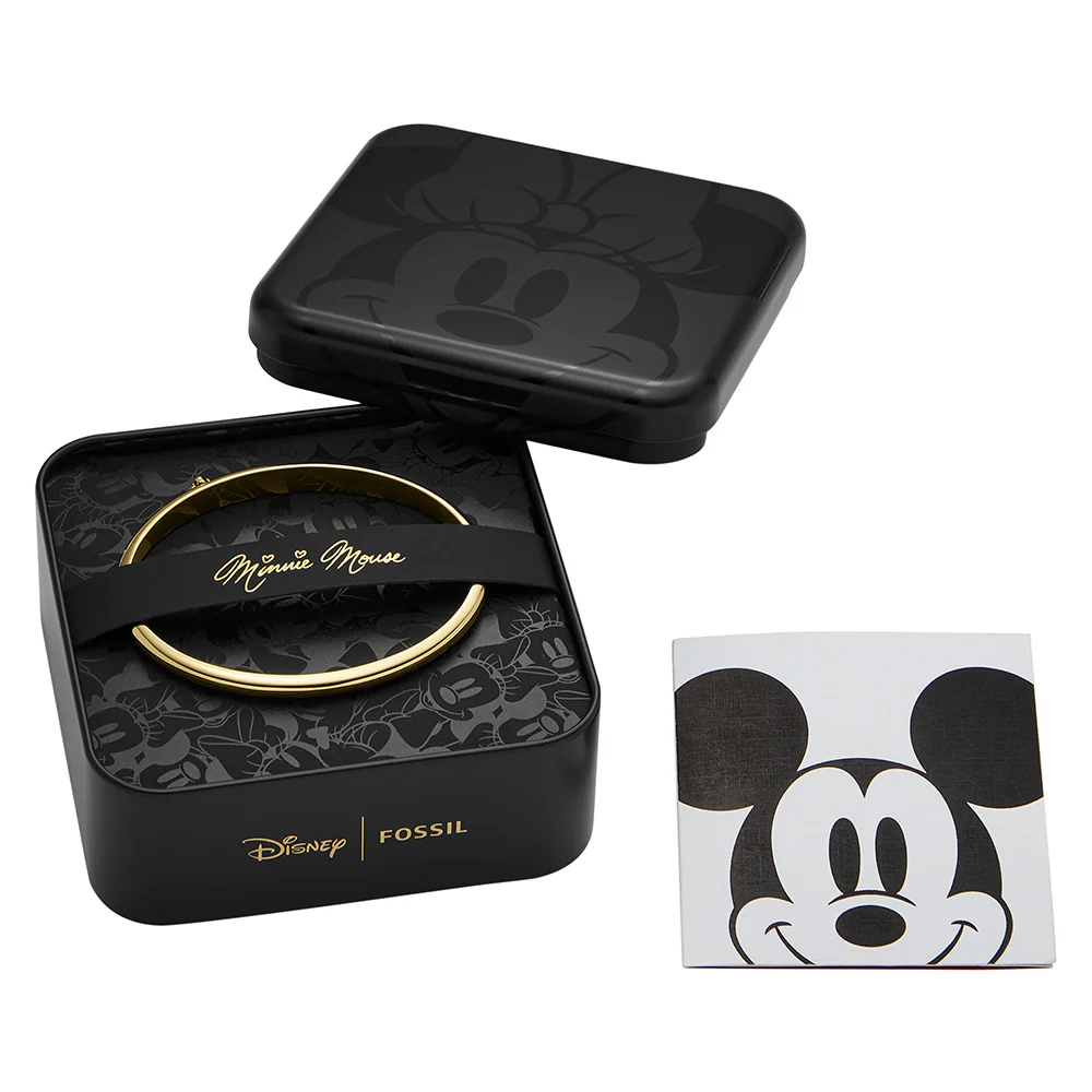 Disney Minnie Mouse Gold Plated Stainless Steel Glass Crystal Bow Bangle 100th Disney Anniversary - Image 4