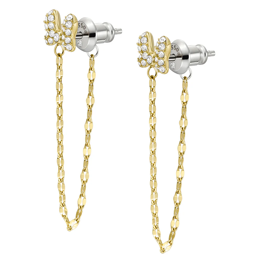 Disney Minnie Mouse Gold Plated Stainless Steel Glass Crystal Front Back Earrings 100th Disney Anniversary - Image 7